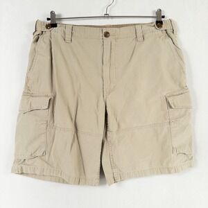 Polo RALPH LAUREN Shorts Mens Sz 38 Drill Khaki 100% Cotton Cargo Pockets Casual